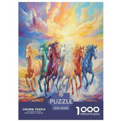 Pferd Puzzles 1000 Teile Schwer Puzzle Spielzeug Pädagogisches Spiel Impossible Herausforderungsspielzeug Für Erwachsene Und Kinder Ab 14 Jahren 70x50cm/1000pcs von ChengzeTCo